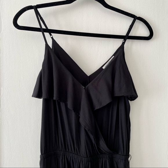 American Eagle Black Ruffle Jogger Jumpsuit - Picture 9 of 16